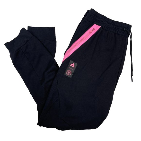 Adidas Inter Miami FC Travel CF Messi 2023 Black Pink Sweatpants Size L NWT - Picture 1 of 7
